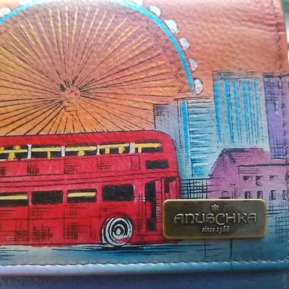 Anuschka London Sunset Handpainted  Leather Wallet - Picture 11 of 12
